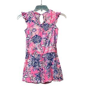 Lilly Pulitzer Girls Romper in Pink, Blue & White  Size L/10-12